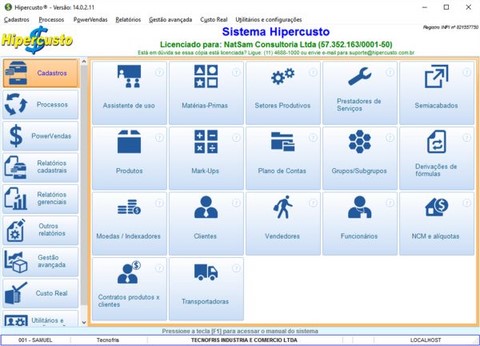 Menu do Hipercusto
